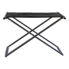 Folding Stool in Steel and Leather by Michael Christensen, 1990s