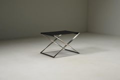 Folding stool PK91 by Poul Kjærholm for Fritz Hansen, 1960s Denmark.