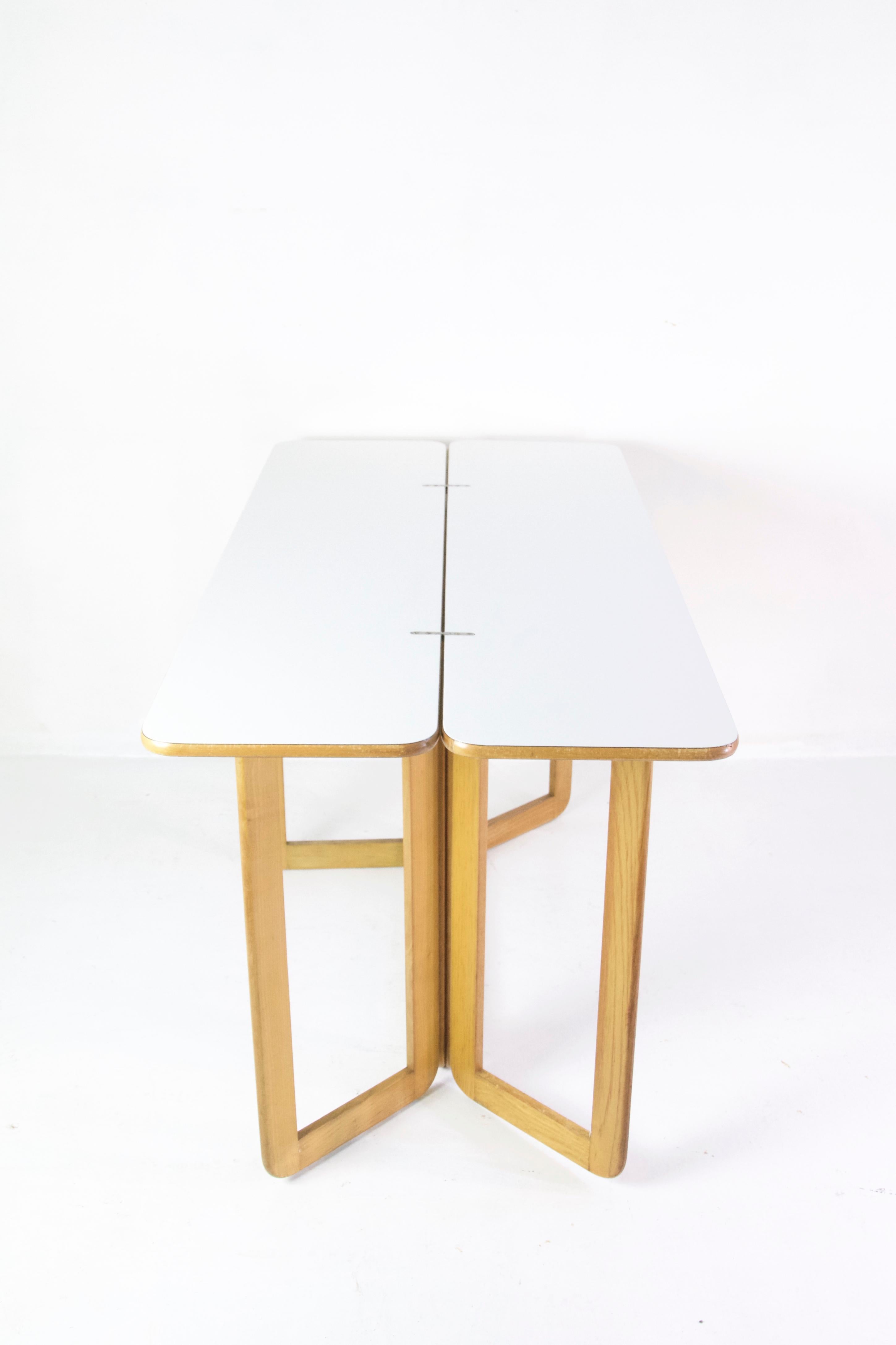 Beech Folding Table by Giovanni Offredi for MC Selvini, 1970s