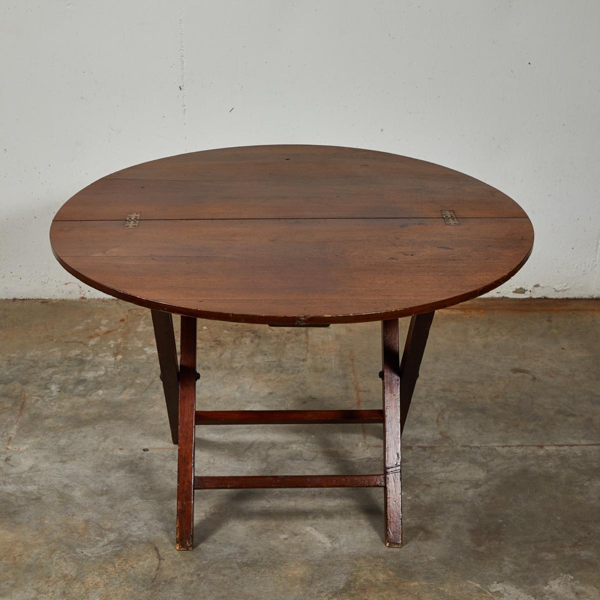 19th Century English Folding Mahogany Campaign Table 1