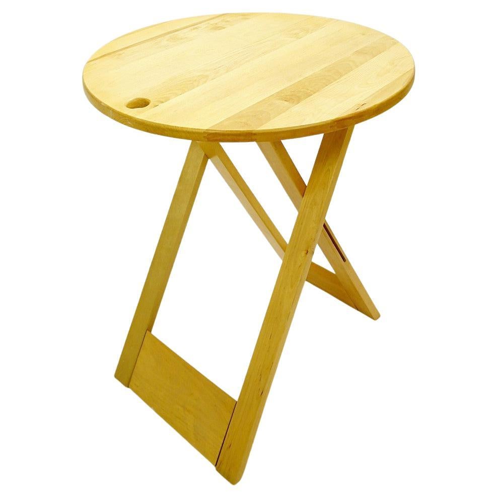 Vintage Folding Wooden Stool and Table in the Style of Suzy Stool by