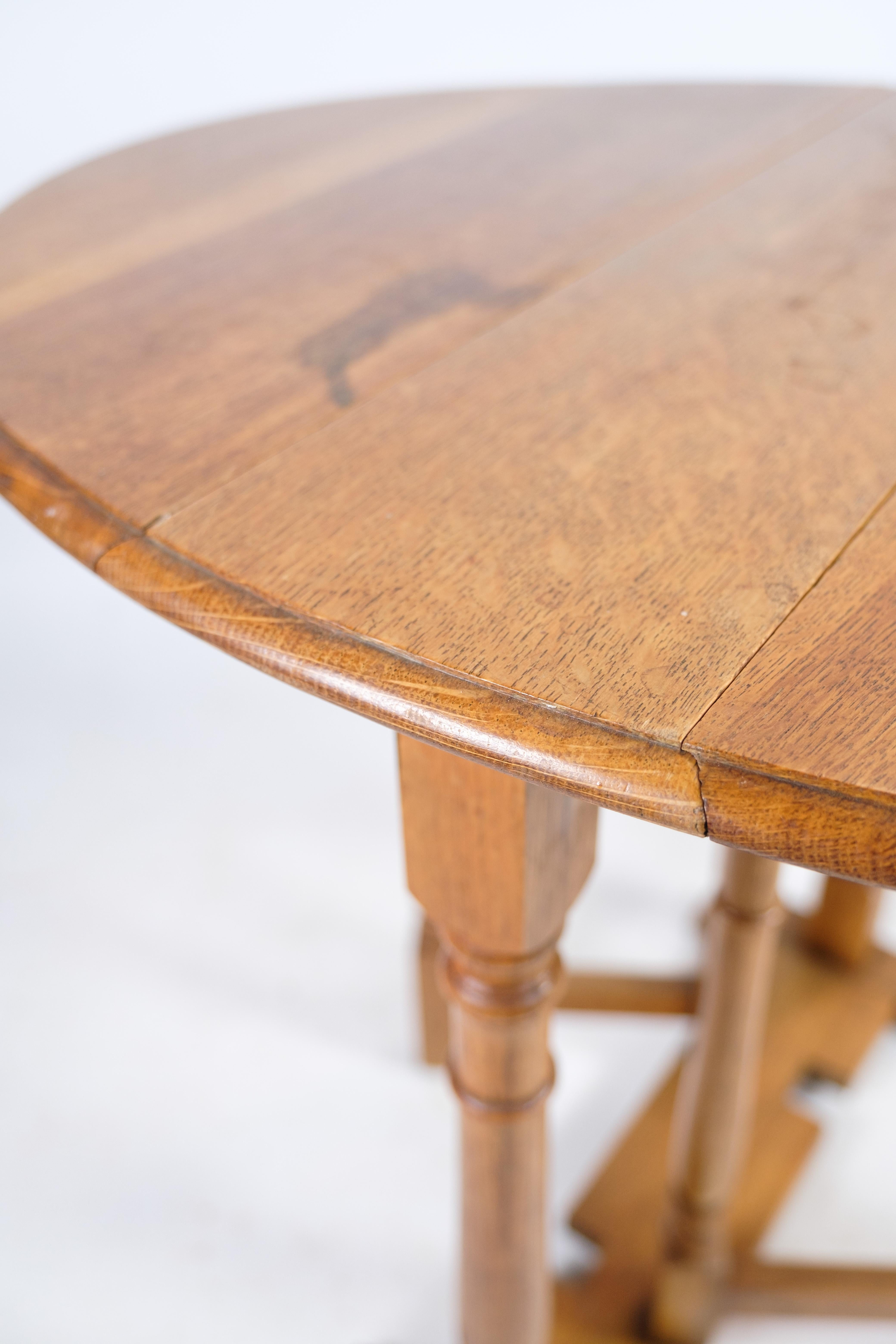 Danish Folding Table Made In Oak From 1890s For Sale