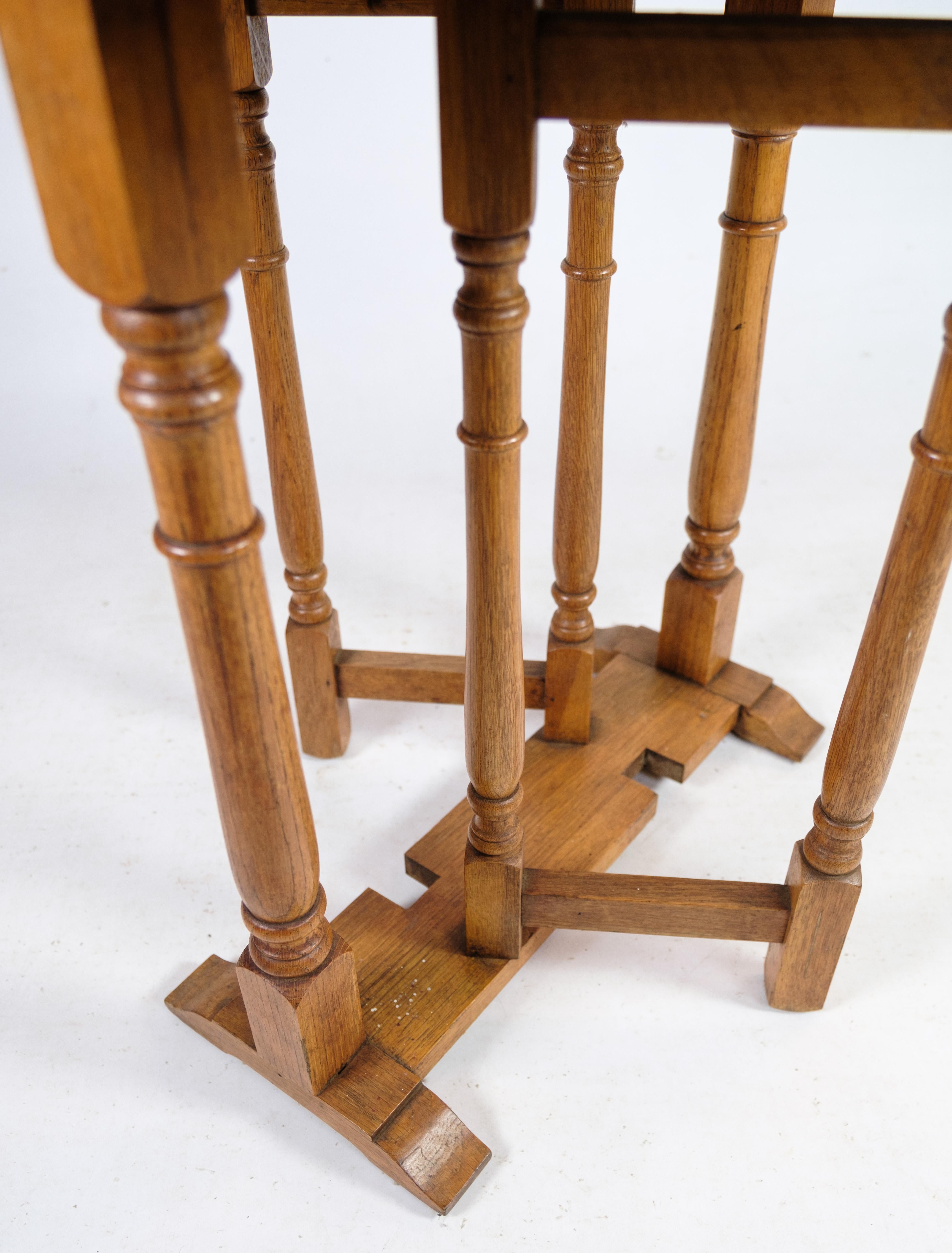 Danish Folding Table Made In Oak From 1890s For Sale