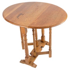 Antique Folding Table, Oak, 1890