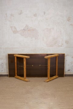 Folding Table with Pressed Bamboo Top – 1970s