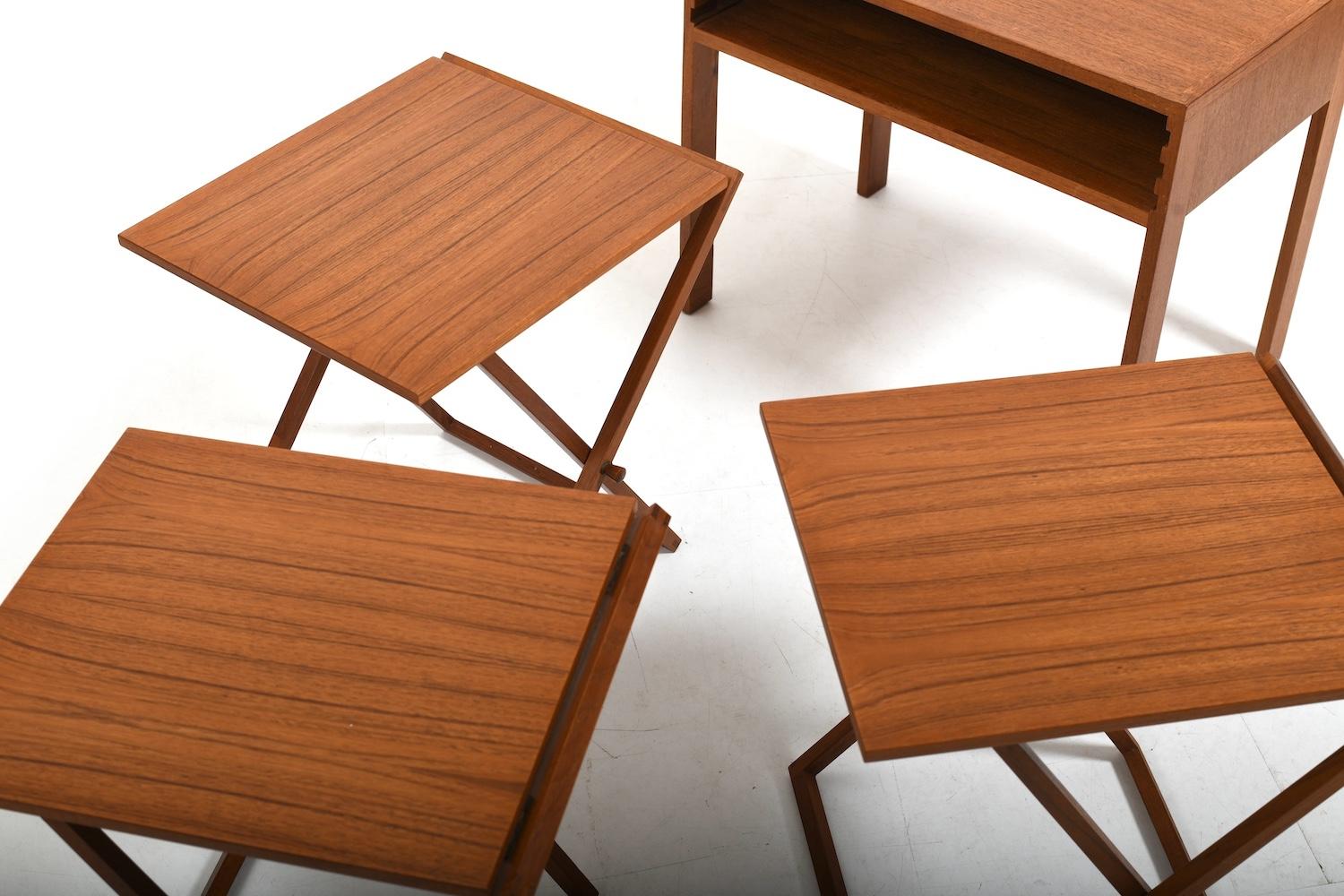 Folding Tables by Illum Wikkelsø for CFC Silkeborg 1960s For Sale 3