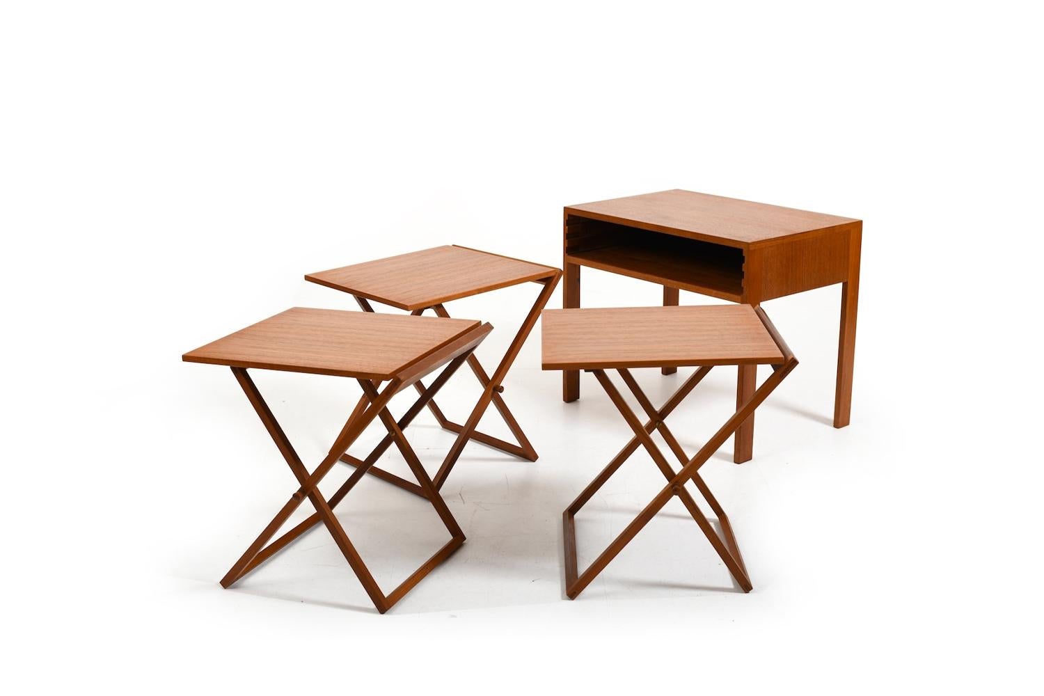 Folding Tables by Illum Wikkelsø for CFC Silkeborg 1960s For Sale 2