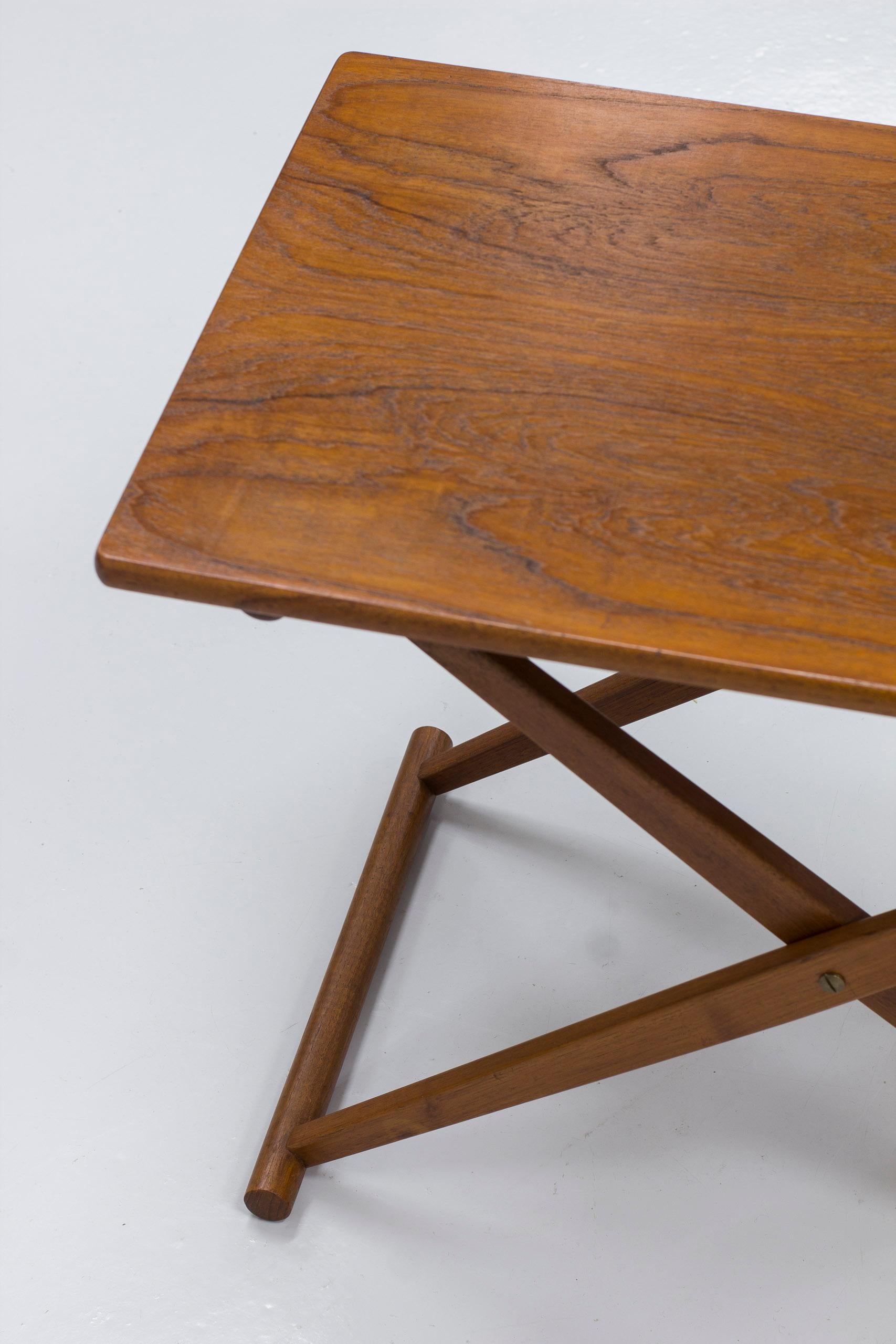 Folding teak side table by Knud Andersen & Cabinetmaker J.C.A. Andersen, Denmark For Sale 3