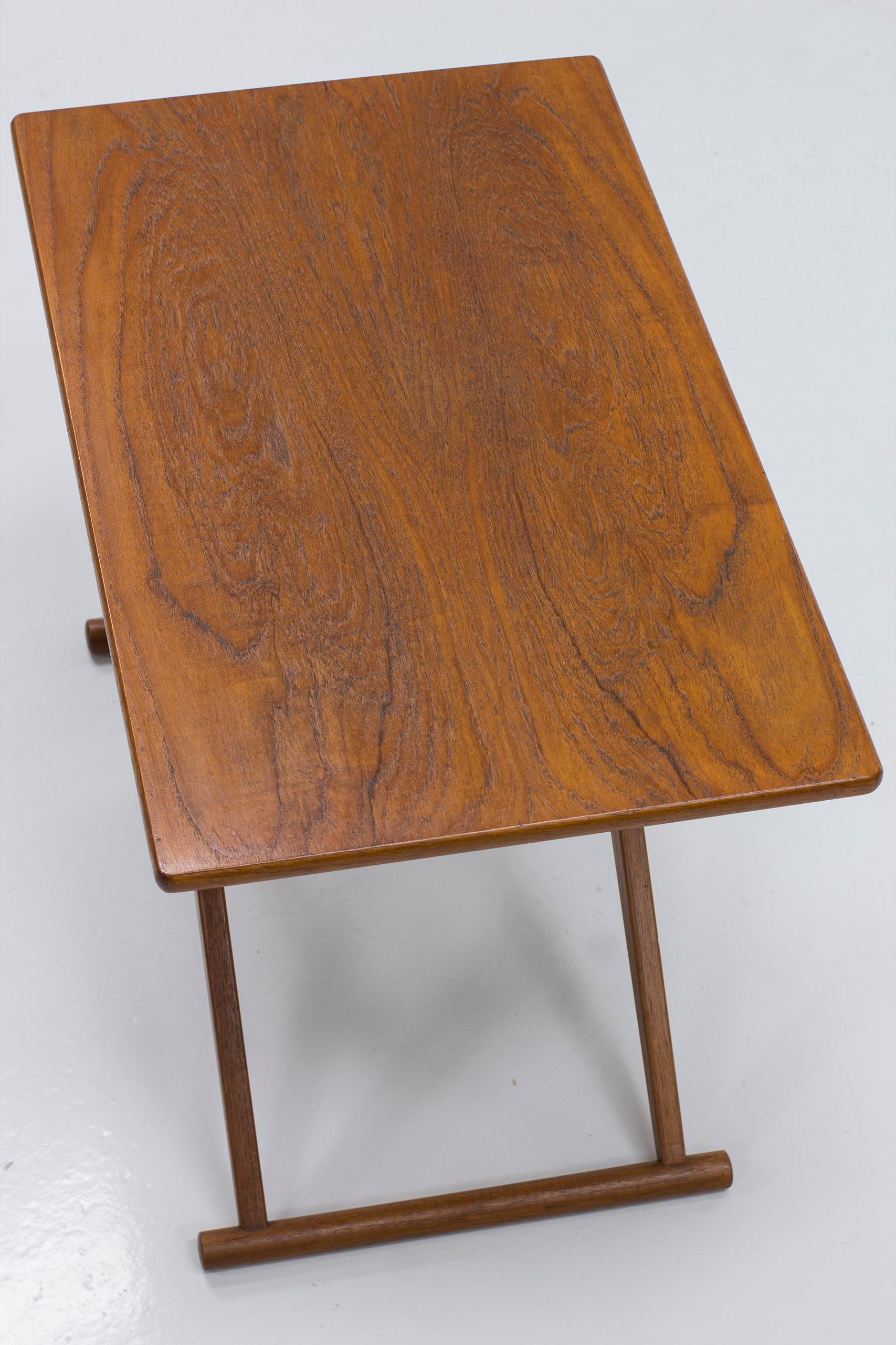 Danish Folding teak side table by Knud Andersen & Cabinetmaker J.C.A. Andersen, Denmark For Sale