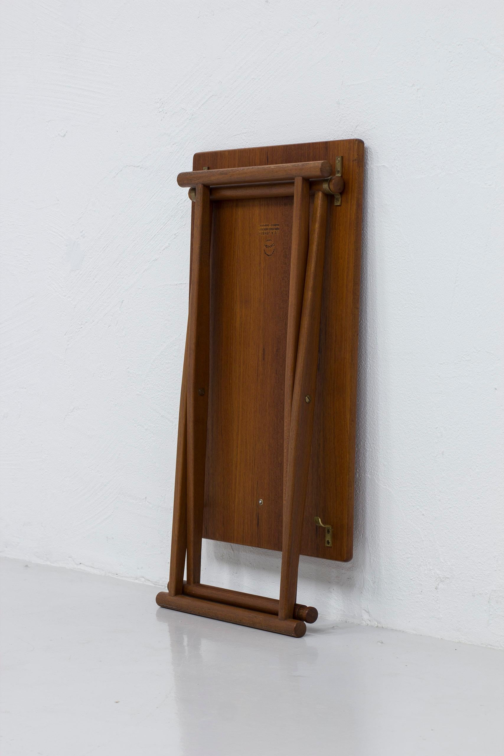 Folding teak side table by Knud Andersen & Cabinetmaker J.C.A. Andersen, Denmark For Sale 1