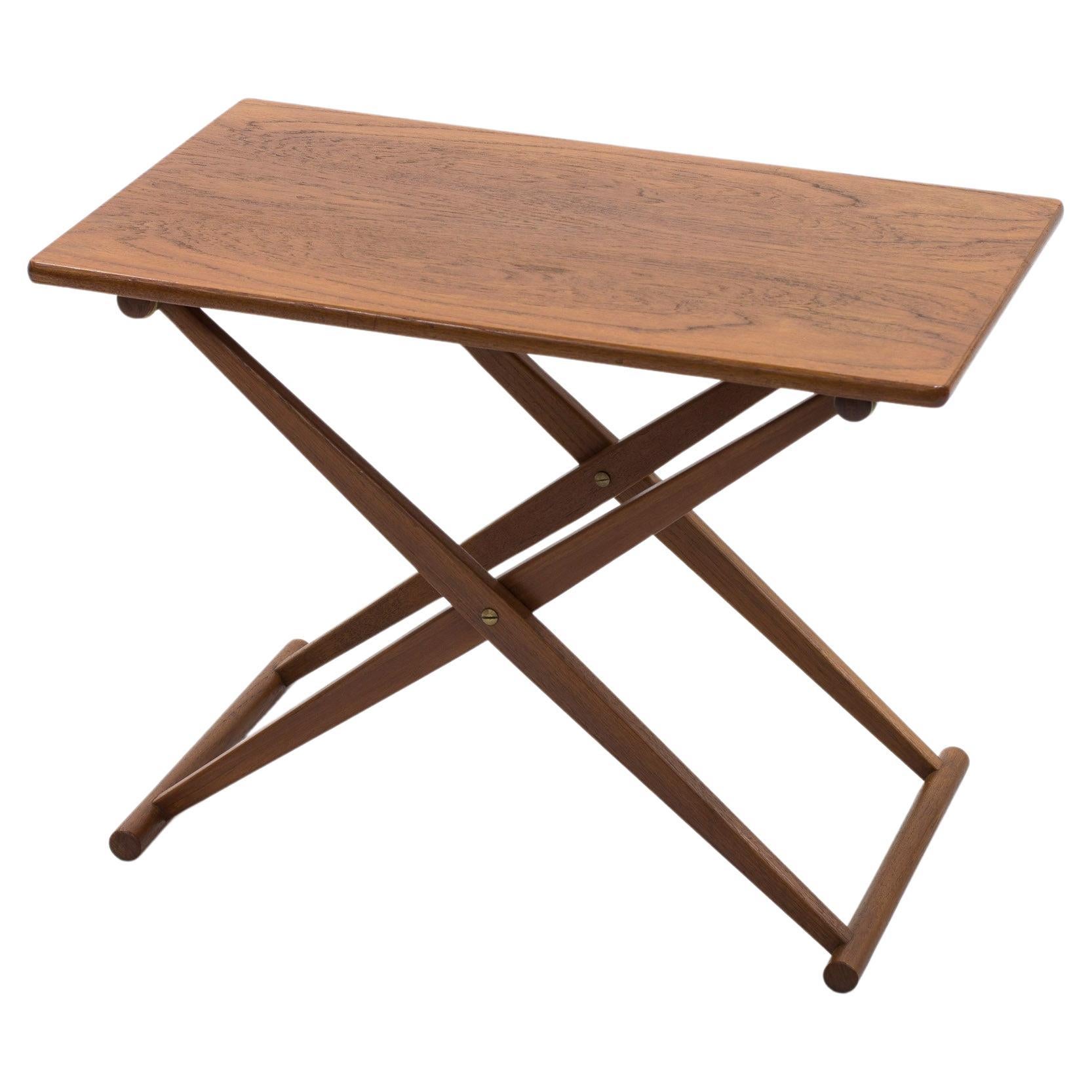 Folding teak side table by Knud Andersen & Cabinetmaker J.C.A. Andersen, Denmark For Sale