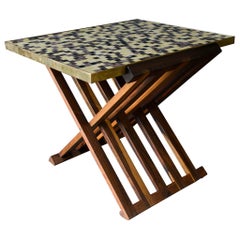 Folding Tile Top Table by Edward Wormley for Dunbar, circa 1960