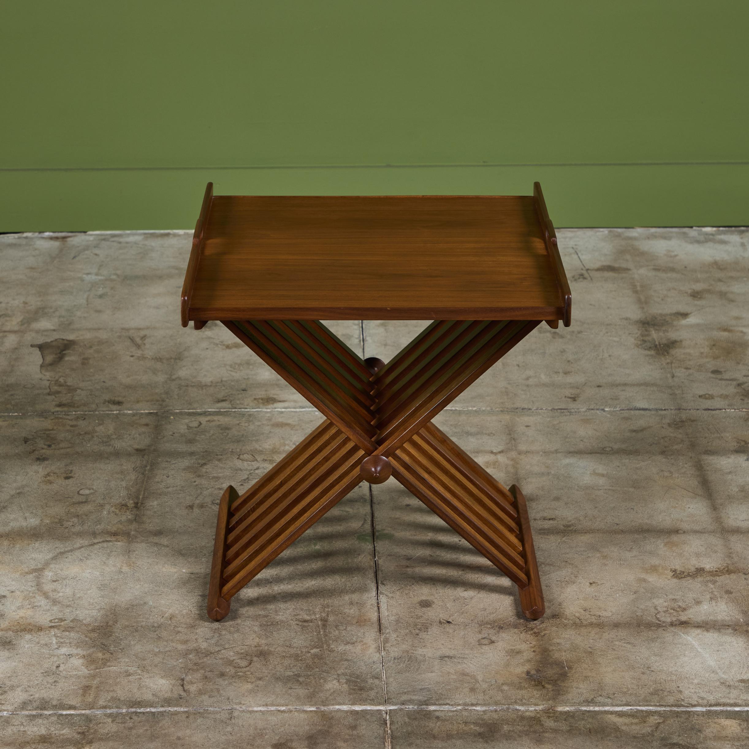 Folding Tray Table by Kipp Stewart and Stewart MacDougall for Drexel In Excellent Condition For Sale In Los Angeles, CA