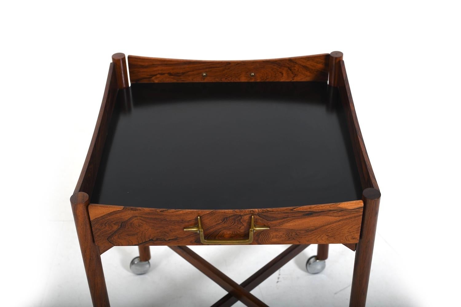 Wood Folding Tray Table by Mogens Lysell Denmark 1960s For Sale