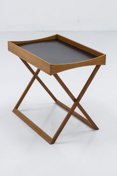 Folding tray table in oak and formica by Torsten Johansson. Denmark, Bo-Ex