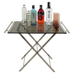 Tavolo Foldes / Cocktail Tables in lucite fumé e cromo, Francia, 1970