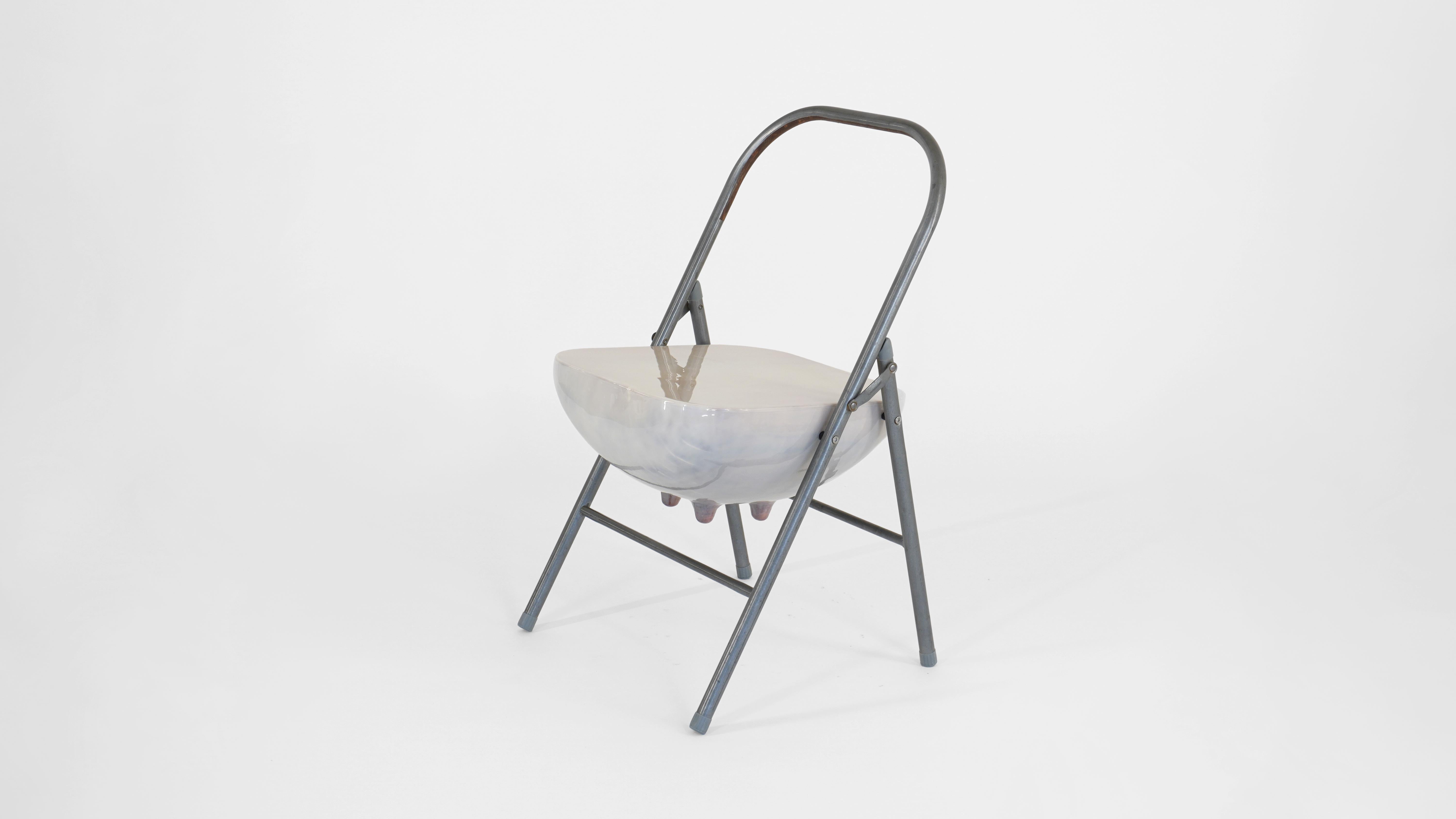 Post-Modern Folding Udder Chair by Henry D'ath For Sale