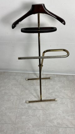 Folding Valet Stand In The Style Of Ico Parisi  Beech and Gilt Metal