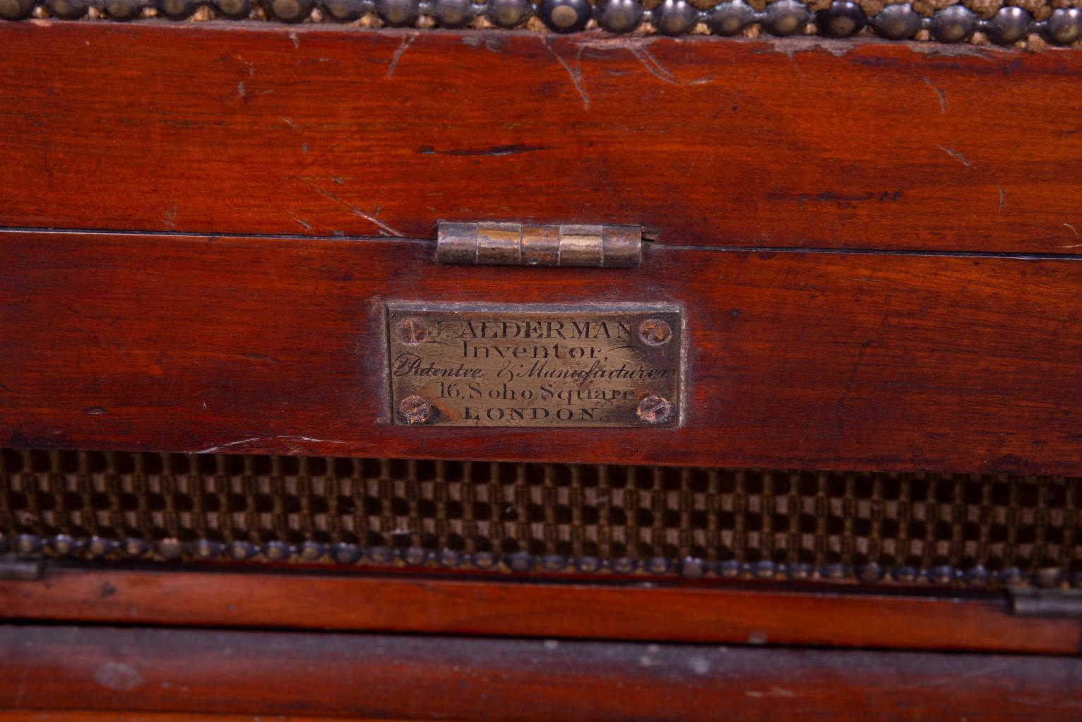 Wood Campaign Chair Alderman Mahogany  - circa 1850 For Sale