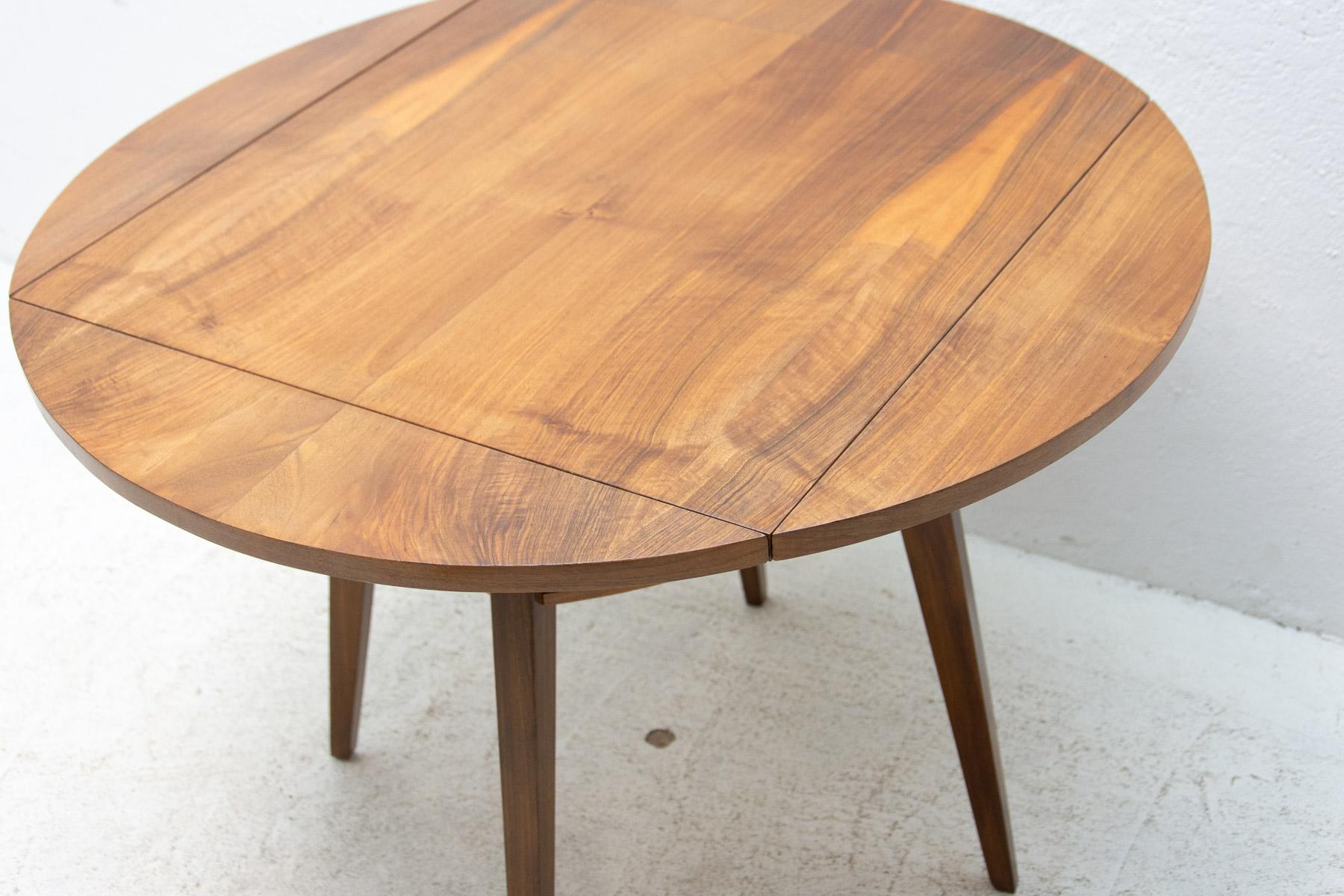 Folding Walnut Coffee Table from the 1950s, Czechoslovakia For Sale 5