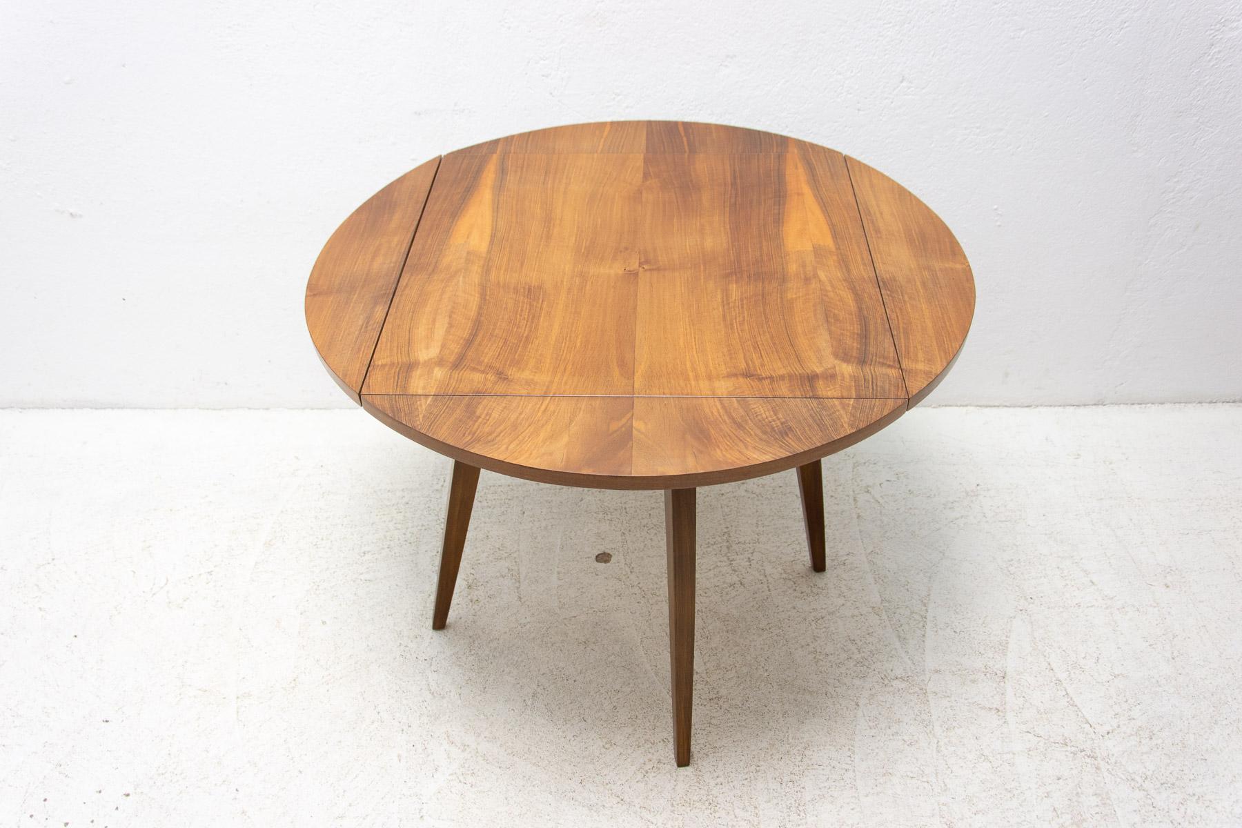 Folding Walnut Coffee Table from the 1950s, Czechoslovakia For Sale 1