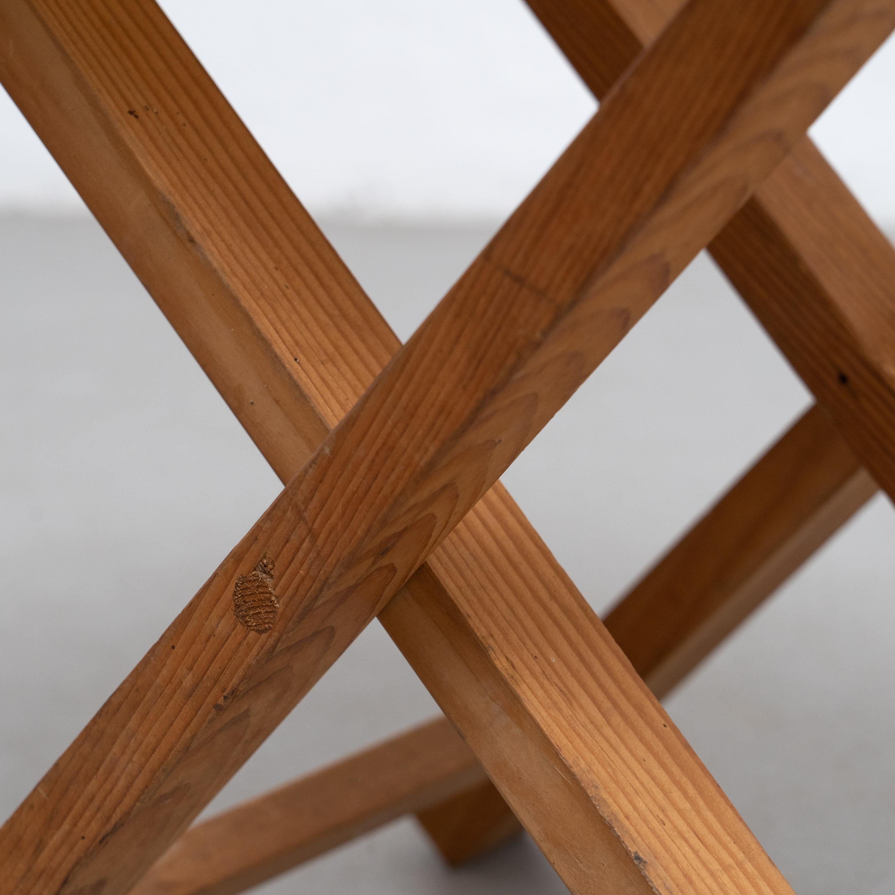 Folding Wood and Fabric Stool, circa 1960 For Sale 5