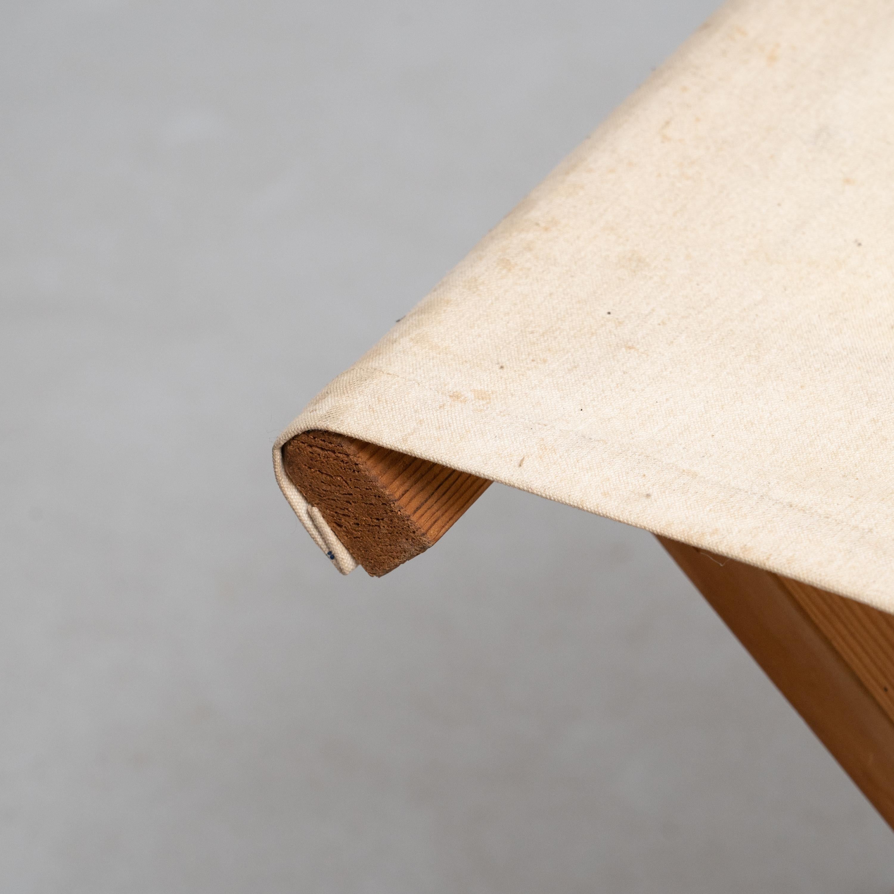 Folding Wood and Fabric Stool, circa 1960 For Sale 2