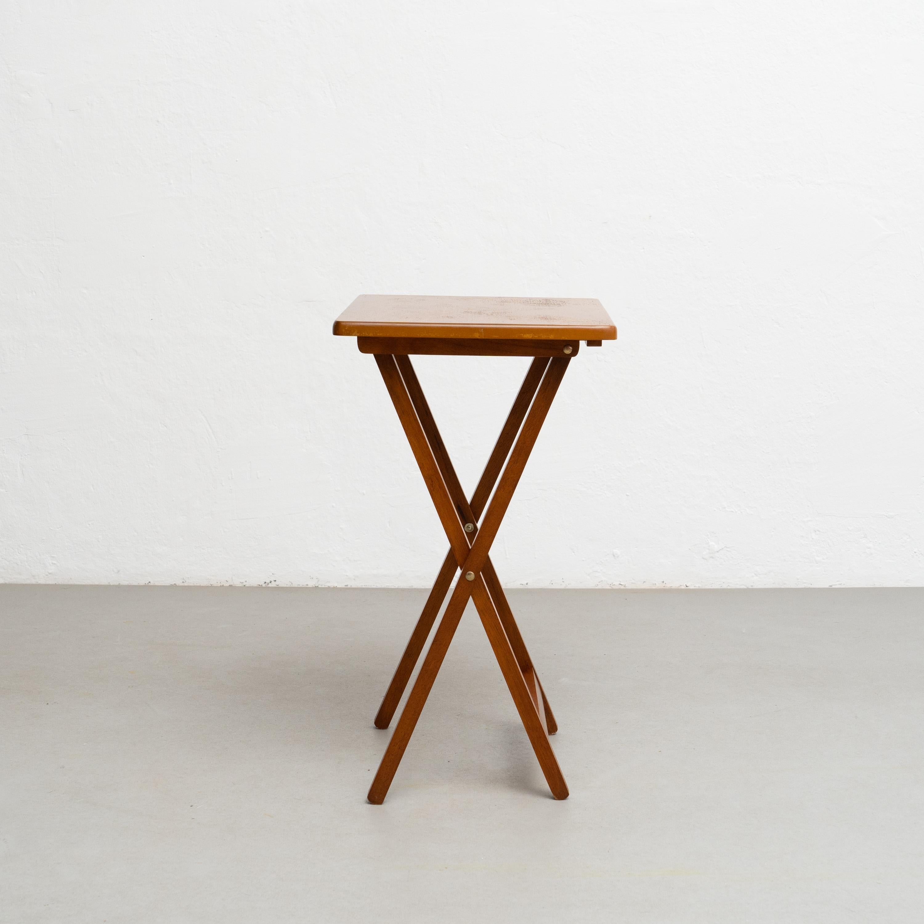 Folding wood Table, circa 1960  In Good Condition For Sale In Barcelona, Barcelona