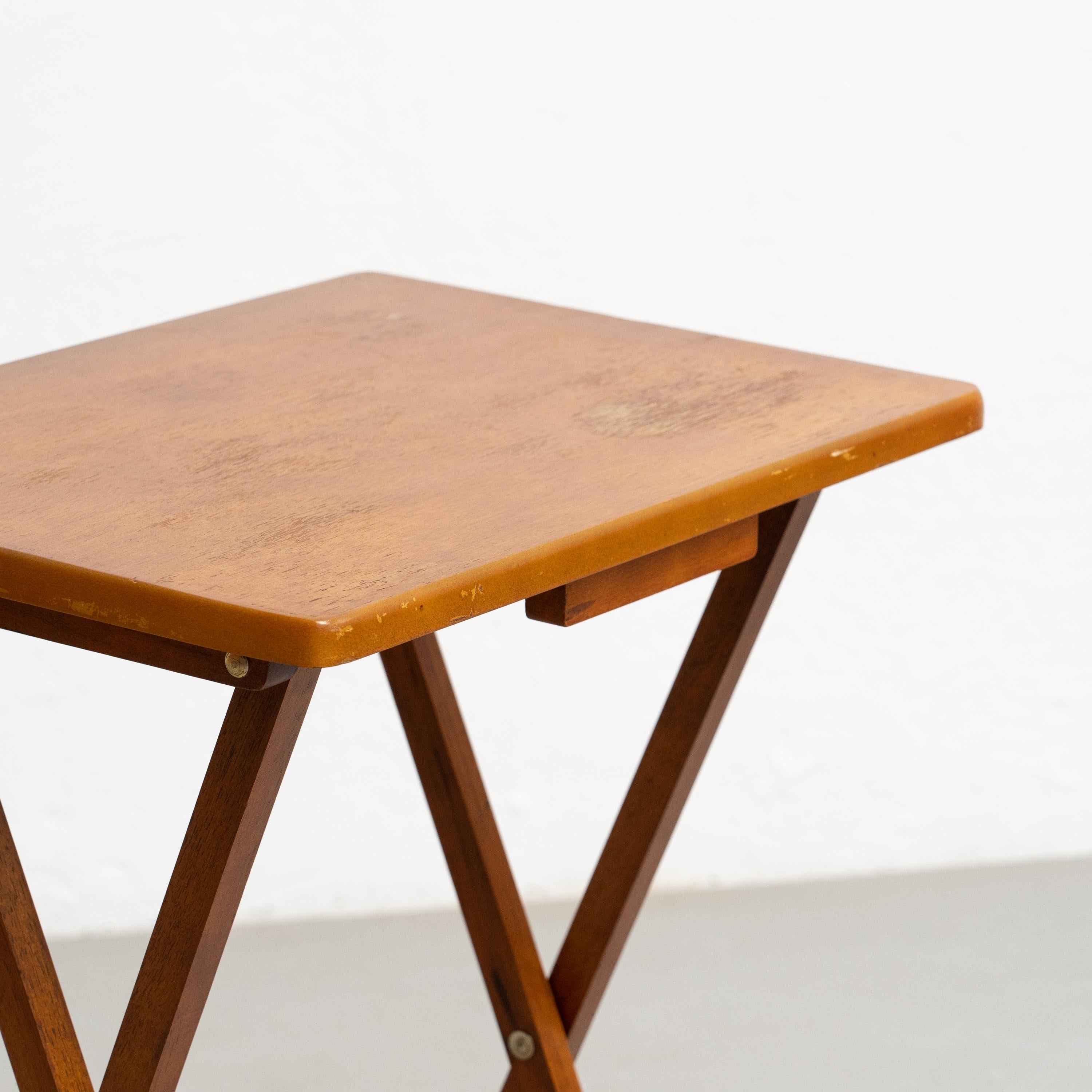 Wood Folding wood Table, circa 1960  For Sale
