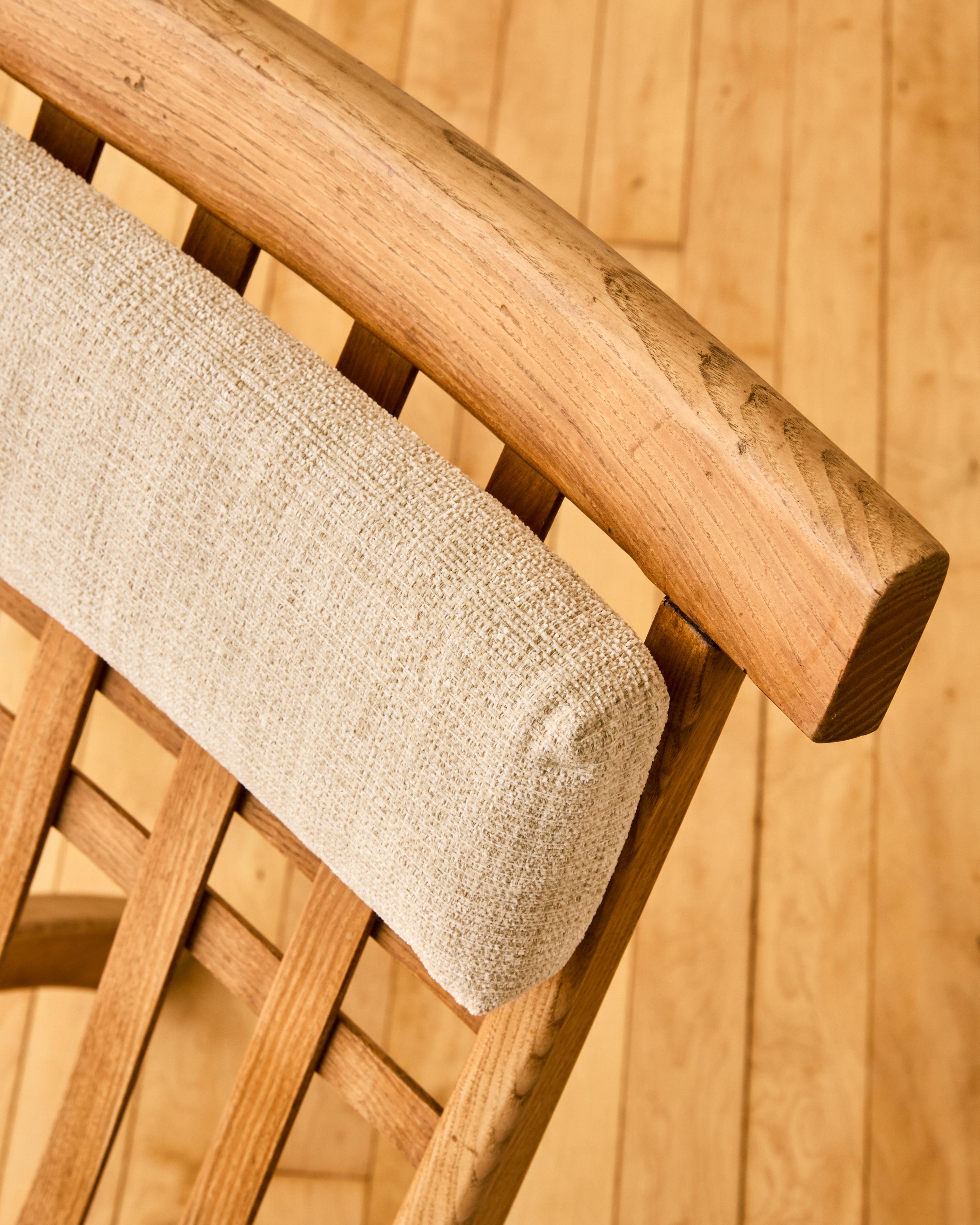 Upholstery Folding Wooden Chair by Robert Mallet Stevens & Pierre Dariel For Sale