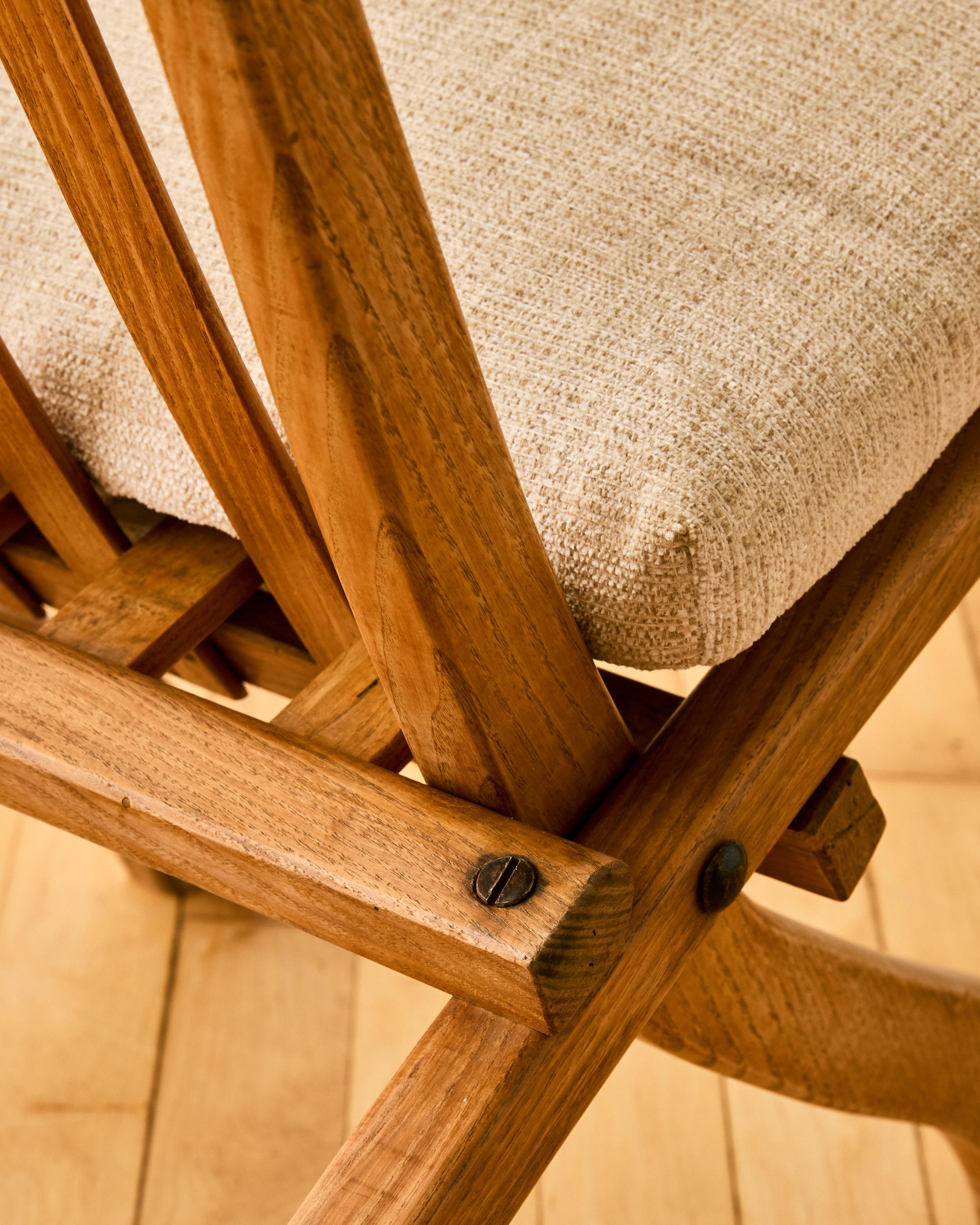 Folding Wooden Chair by Robert Mallet Stevens & Pierre Dariel For Sale 1