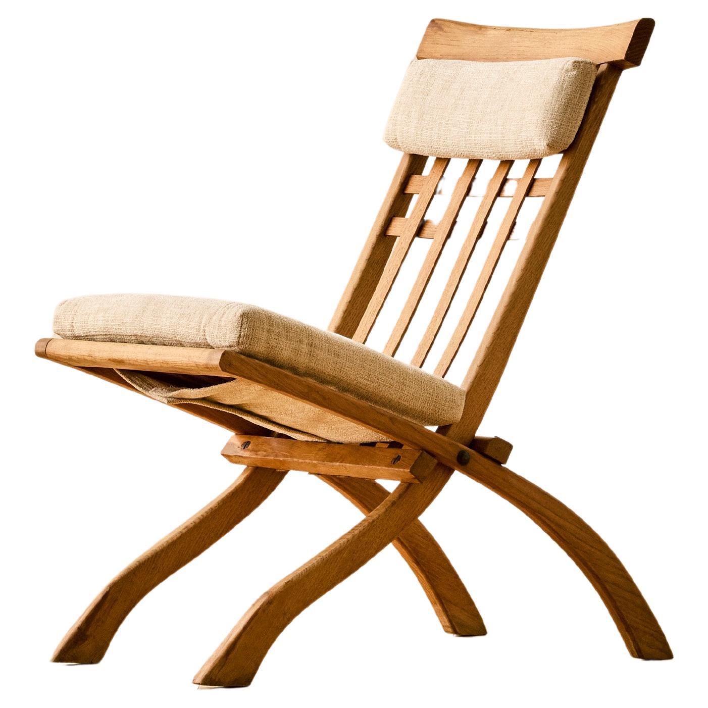 Folding Wooden Chair by Robert Mallet Stevens & Pierre Dariel For Sale