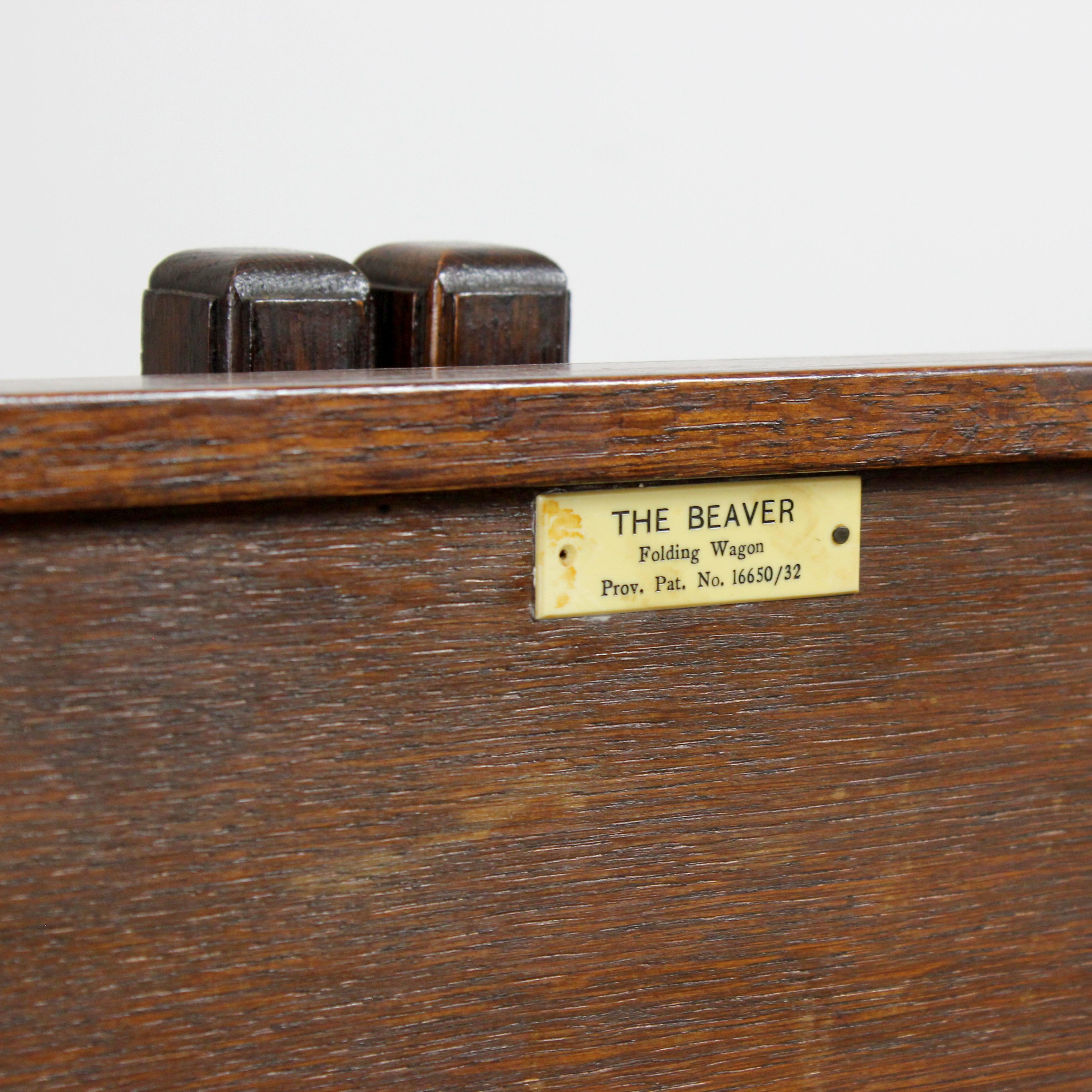 Chariot de service pliant en bois - The Beaver - C.C. 1960 - Angleterre en vente 5