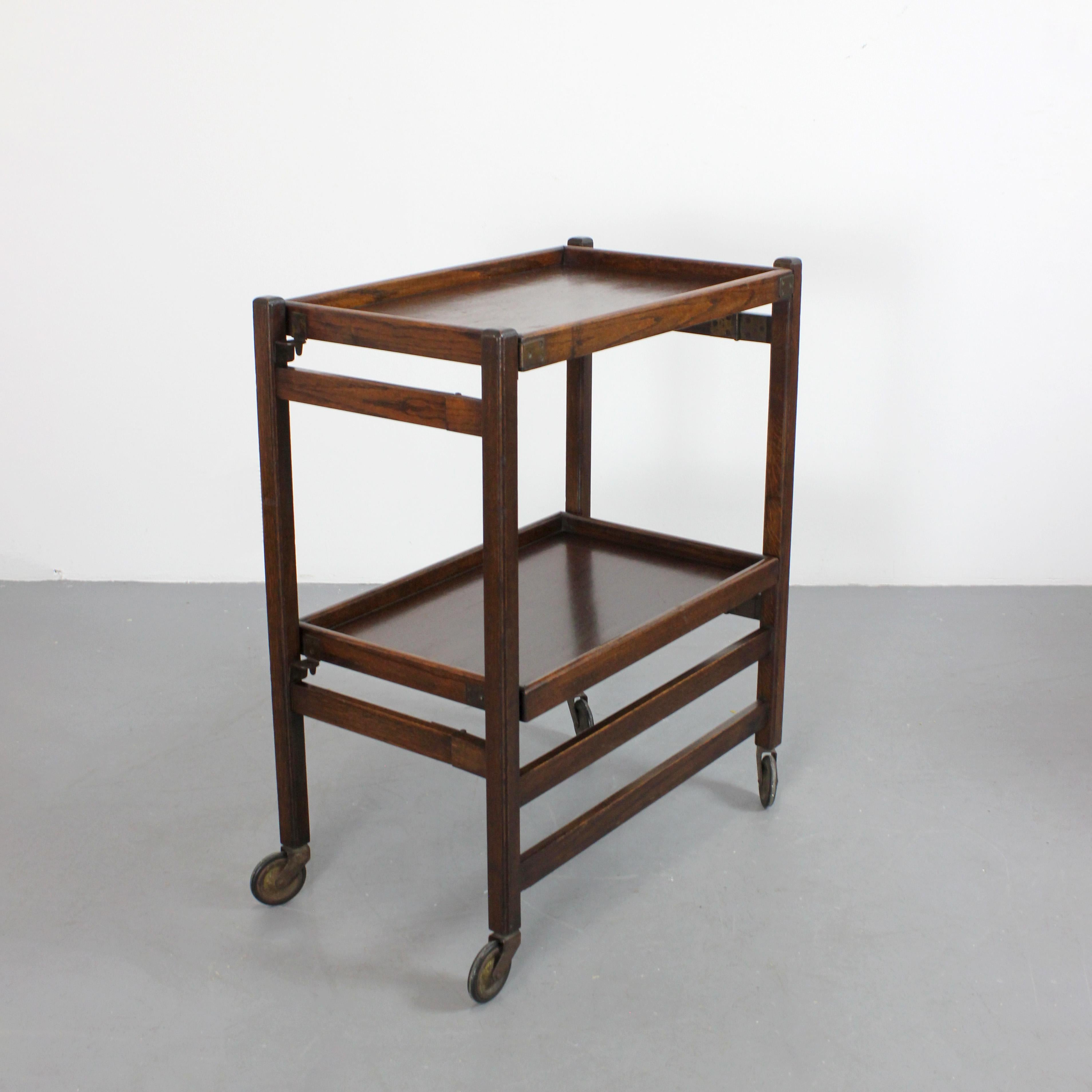 Chariot de service pliant en bois - The Beaver - C.C. 1960 - Angleterre Bon état - En vente à Madrid, España