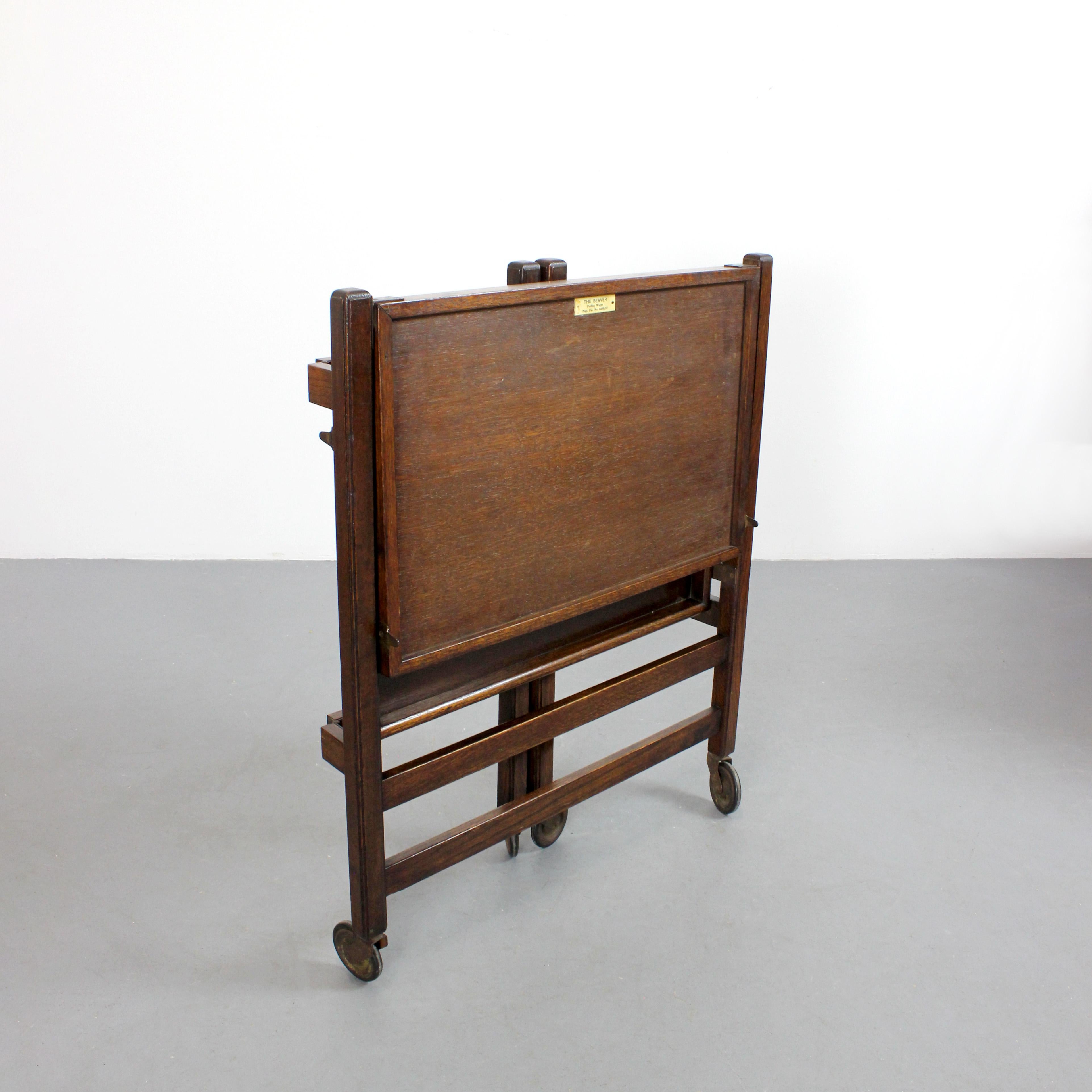 Chariot de service pliant en bois - The Beaver - C.C. 1960 - Angleterre en vente 1