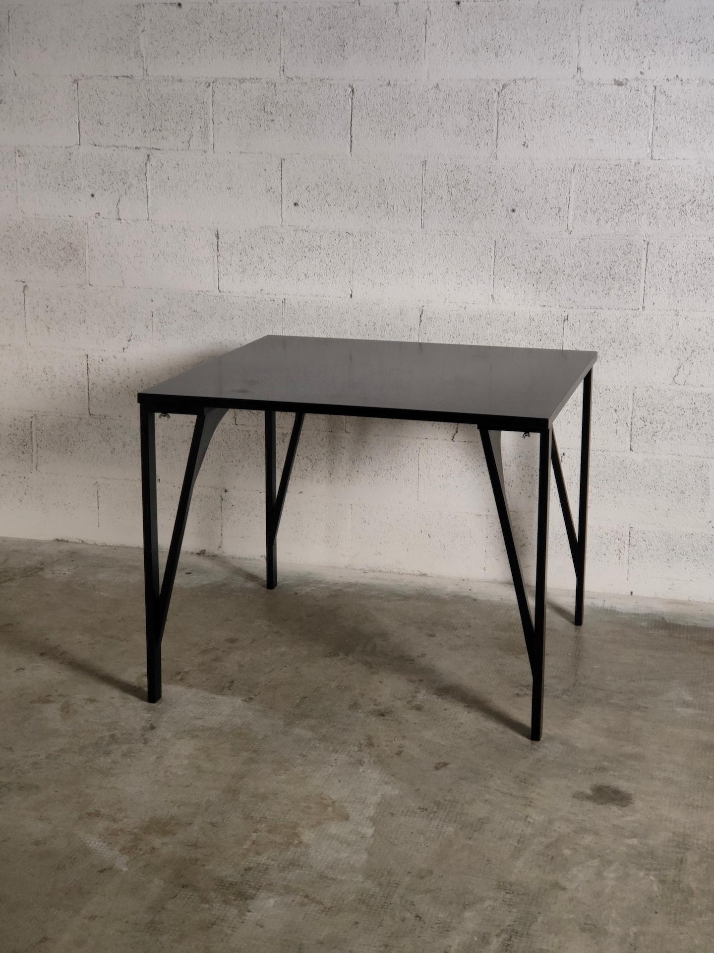 Lacquered Folding wooden table “Trac” by Achille Castiglioni for BBB Emmebonacina 70s, 80s