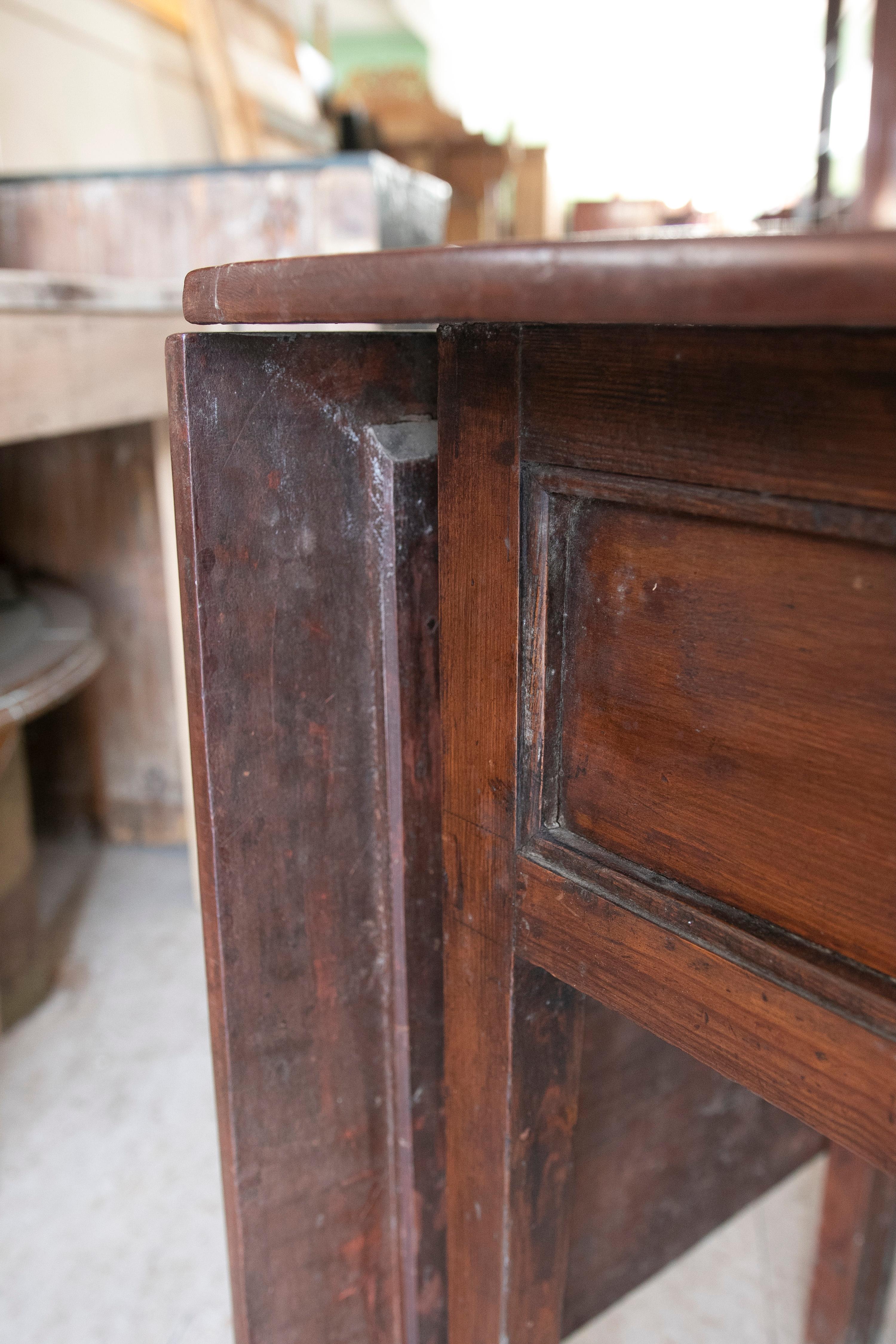 Table d'appoint pliante en bois avec tiroirs latéraux en vente 3