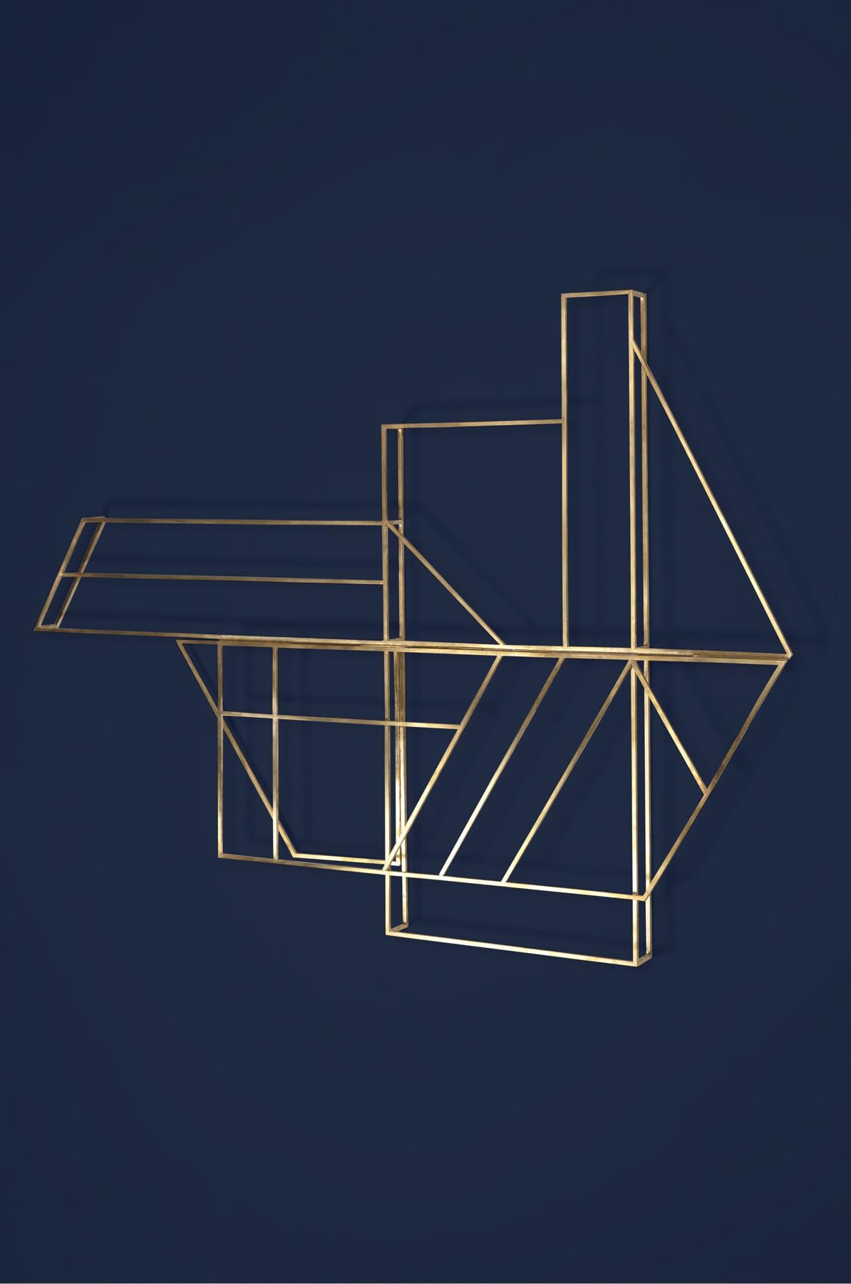 Hand-Crafted FOLDWORK - rack - brass For Sale