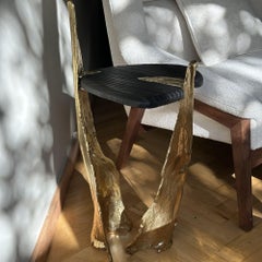 Folia Brass Side Table, Hand-Crafted Organic Modern Design, Portugal
