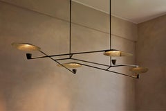 Lampada da soffitto Folia in bronzo e ottone di Federico Stefanovich