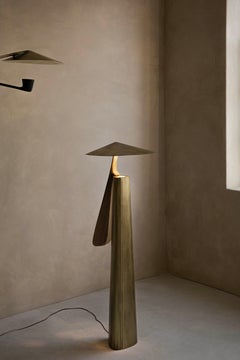 Folia Cast Bronze and Brass Floor Lamp by Federico Stefanovich