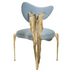 Folia - Chaise, chaise en laiton ; chaise en or ; design organique
