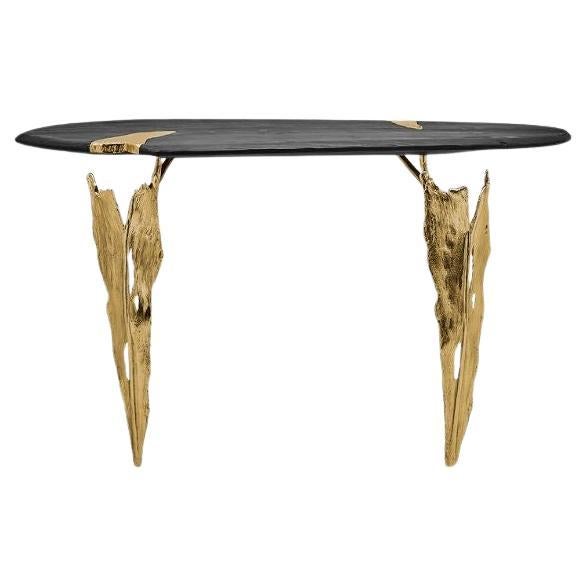 Folia - console; console da salotto; console da corridoio; design organico; ottone