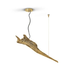 Folia Large Suspension Lamp: Polished Brass Lighting Inspired by Palm Tree