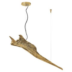Folia Large Suspension Lamp: Polished Brass Lighting Inspired by Palm Tree