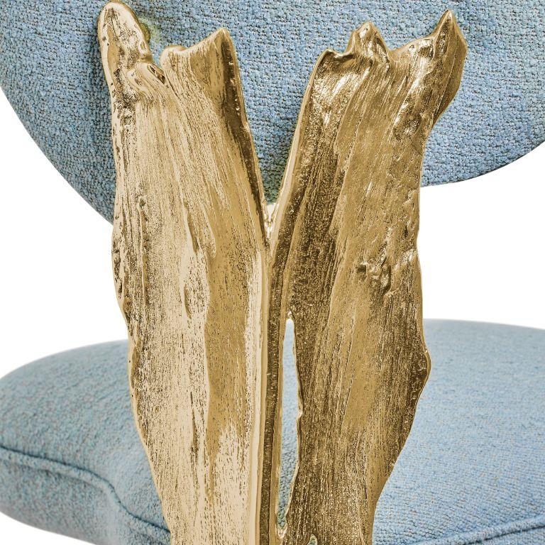 Organico moderno Folia - Sedia scultorea in ottone con forma organica e finitura oro in vendita
