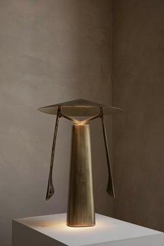 Folia Sculptural Cast Bronze and Brass Table Lamp by Federico Stefanovich