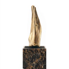 Folia Sculpture Organic Brass Statement for Luxury Interiors
