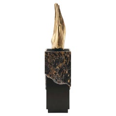Folia Sculpture Organic Brass Statement for Luxury Interiors