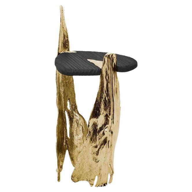 Folia - Side Table; brass side table;  For Sale